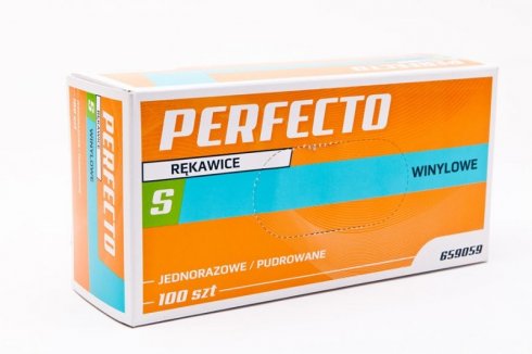 PERFECTO RĘKAWICE WINYLOWE ROZMIAR S, 100 SZT, KARTONIK (659059)